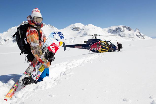 Red Bull Helicopter and Snowboarder...
