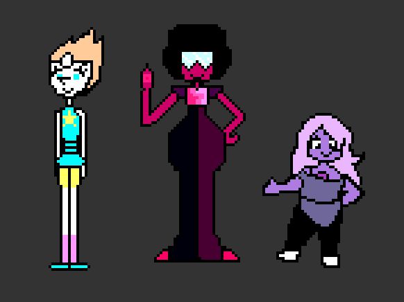 Crystal gems ( made by me in pixel creator)