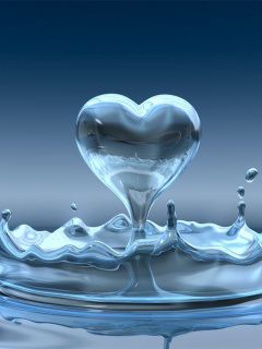 water+love=water heartlove or heart of water!