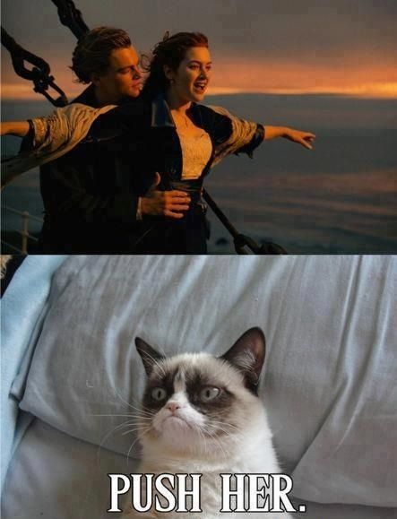 Grumpy cat and Titanic