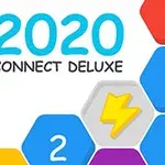 Barvite šesterokotne ploščice z številkami in beseda 2020 Connect Deluxe na sliki