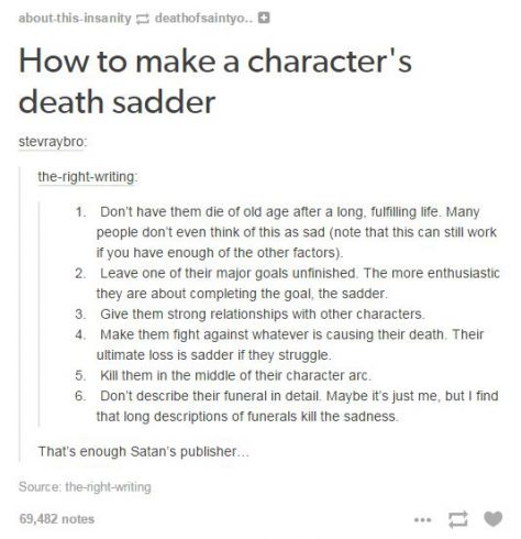 How to make a character's death sadder - sedem načinov za krute avtorje