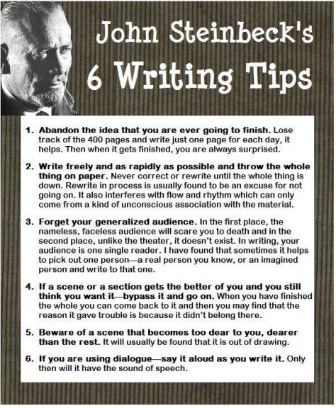John Steinbeck's 6 Writing Tips - nasveti enega izmed najbolj poznanih ameriških pisateljev 20. stoletja