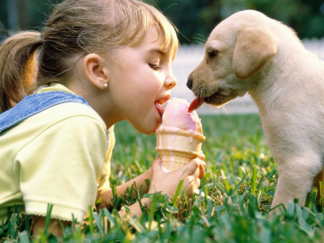 Girl and doggy