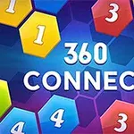 Pisane šesterokotne ploščice z številkami za igro 360 Connect