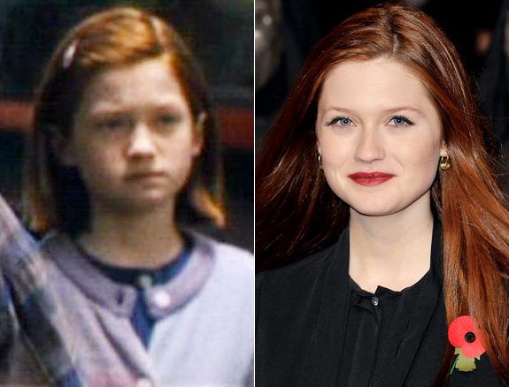 Bonnie Wright - Ginny Weasley na začetku snemanja filmov Harry Potter in na koncu snemanja filmov Harry Potter