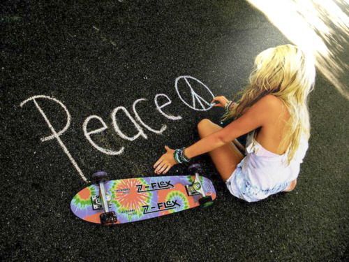 peace and a skate board?