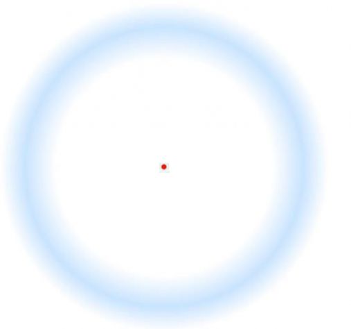 glej rdečo piko 5 sekund in modri krog bo izginil :)