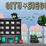 Igra City Siege 2 z risanimi vojaki, tanki in helikopterjem v mestnem okolju