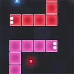 Pisana igra Tetris z žarečimi barvnimi bloki na črnem ozadju