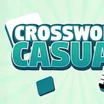 Logotip za igro Crossword Casual z ilustracijo križanke na svetlo zelenem ozadju