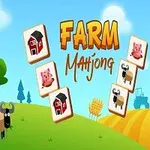 Pisana igričarska grafika za Farm Mahjong z naslovom, ovco, drevesom in živalskimi ikonami na kockah