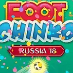 Barvita naslovnica igre Foot Chinko Russia 18 z živahnimi barvami in pisanimi kroglicami