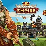 Ilustracija za igro Goodgame Empire z vikinškim bojevnikom in obleganim gradom