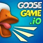 Logotip igre z glavo gosi in napisom Goose Game