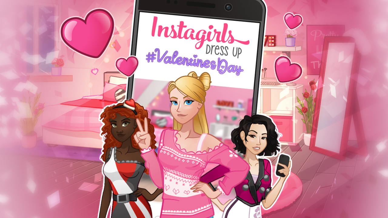 Instagirls Valentines Dress Up 🕹️ Igraj na Igre123