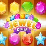 Pisana grafika igre z dragulji in napisom Jewel Crush