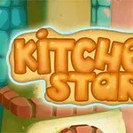 Logotip Kitchen Star z risanim kuhinjskim ozadjem