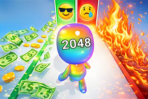 Teci, združuj in zrasli v ogromnega številskega junaka v igri Man Runner 2048