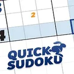 Igralna plošča sudoku z oznako Quick Sudoku in izpostavljenimi številkami