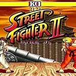 Borilna scena iz igre Street Fighter II z likoma Ryu in Ken na bojišču