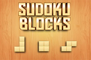 Lesene kocke različnih oblik z napisom Sudoku Blocks na lesenem ozadju