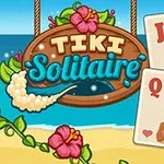 Igralne karte s temo Tiki Solitaire na tropski plaži